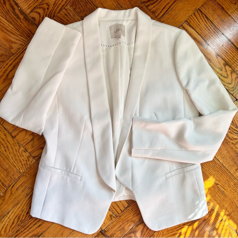 LOFT white structured blazer Size 10